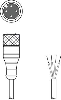 K-D M12A-4P-5m-PVC