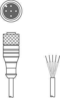 K-D M12A-5P-5m-PVC