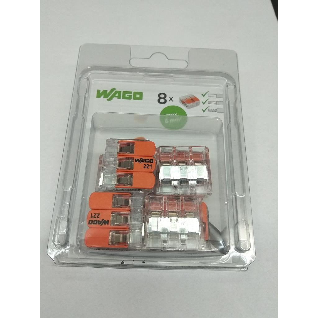 Wago 221, 3 pôles (6mm²) en blister